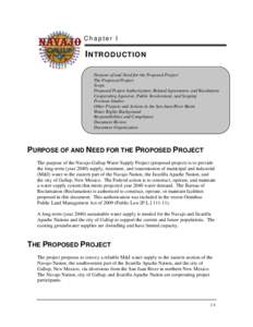 I  Chapter I I NTRODUCTION Purpose of and Need for the Proposed Project