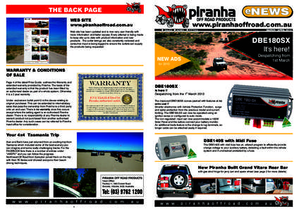 THE BACK PAGE  e WEB SITE www.piranhaoffroad.com.au