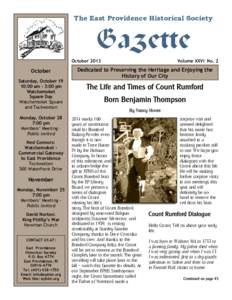 The East Providence Historical Society  Gazette October[removed]October