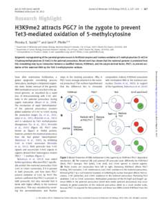Journal of Molecular Cell Biology (2012), 4, 427 – 429 | 427  doi:jmcb/mjs038 Published online June 29, 2012  Research Highlight