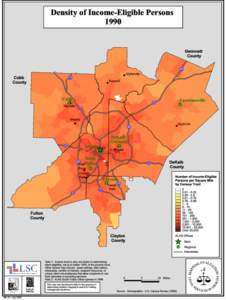 Density of Income-Eligible Persons 1990 Gwinnett County  %&k(