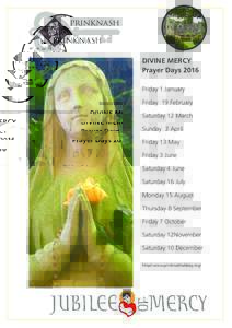 prinknash abbey DIVINE MERCY Prayer Days 2016 Friday 1 January Friday 19 February
