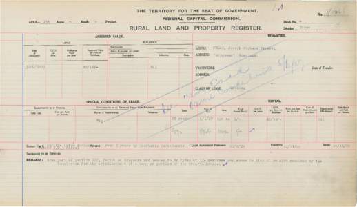 Department of the Interior Property and Tenancy Ledger