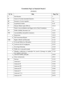 Consultation Paper on Manmade Disasters INDEX Sl. No.