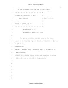 Official ­ Subject to Final Review  1 1   IN THE SUPREME COURT OF THE UNITED STATES