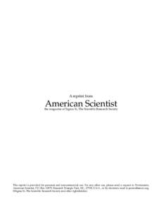 A reprint from  American Scientist the magazine of Sigma Xi, The Scientific Research Society