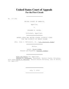 United States Court of Appeals For the First Circuit No[removed]UNITED STATES OF AMERICA, Appellee, v.