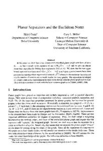 Planar Separators and the Euclidean Norm Hillel Gazit*