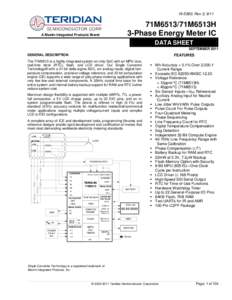 Microcontrollers / Computer memory / Maxim Integrated Products / Analog-to-digital converter / Multiplexer / Teridian Semiconductor / Electricity meter / Intel MCS-51 / Dynamic random-access memory / Electronic engineering / Technology / Electronics