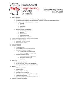 General Meeting Minutes Sept. 3rd , 2013   