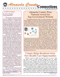 Alameda County September/October 2013 CAO’s Corner By Susan S. Muranishi, County Administrator