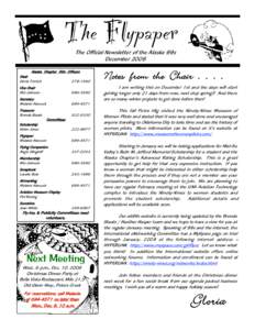 The Flypaper The Official Newsletter of the Alaska 99s December 2008 Alaska Chapter 99s Officers Chair