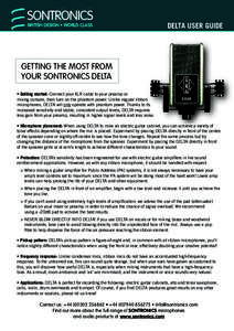 BRITISH DESIGN • WORLD CLASS  DELTA USER GUIDE GETTING THE MOST FROM YOUR SONTRONICS DELTA