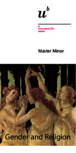 Master Minor  Gender and Religion Gender and Religion