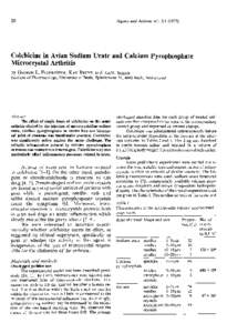 20  Agents and Actions vol[removed]Colchicine in Avian Sodium Urate and Calcium Pyrophosphate Microcrystal Arthritis