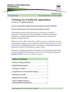 Bulletin PIT[removed]Training Tax Credits for Apprentices