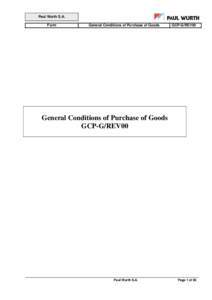 Paul Wurth S.A. Form General Conditions of Purchase of Goods  GCP-G/REV00