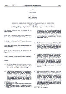 Decision No[removed]EU of the European Parliament and of the Council of 25 March 2010 establishing a European Progress Microfinance Facility for employment and social inclusion