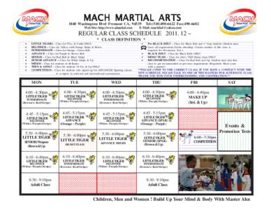 MACH MARTIAL ARTS Tel:([removed]Fax:[removed]Washington Blvd Fremont CA, 94539 Web Site: http://www.ahnstkd.com