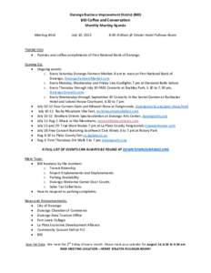 Durango Business Improvement District (BID)  BID Coffee and Conversation Monthly Meeting Agenda Meeting #141