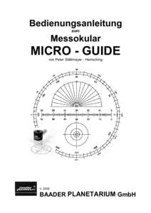 Bedienungsanleitung zum Messokular  MICRO - GUIDE