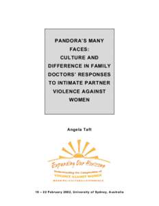 PANDORA’S MANY FACES: CULTURE AND DIFFERENCE IN FAMILY DOCTORS’ RESPONSES TO INTIMATE PARTNER