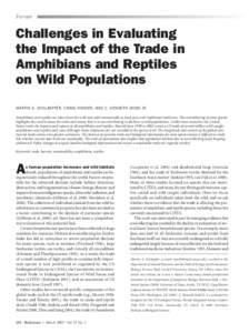 Forum  Challenges in Evaluating the Impact of the Trade in Amphibians and Reptiles on Wild Populations