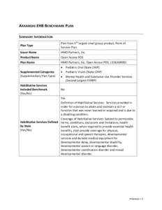 Arkansas EHB Benchmark Plan