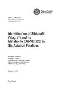 DOT/FAA/AM[removed]Office of Aerospace Medicine Washington, DC[removed]Identification of Sildenafil