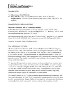 UCS Technical Comments on EPA Clean Power Plan[removed]