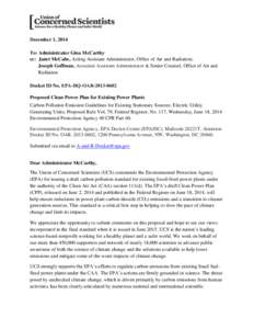 Energy economics / Sustainability / Emission standards / Union of Concerned Scientists / Emissions trading / Low-carbon economy / United States Environmental Protection Agency / Energy in the United States / Climate change mitigation / Climate change policy / Environment / Climate change