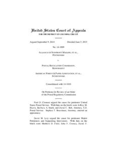 United States Court of Appeals FOR THE DISTRICT OF COLUMBIA CIRCUIT Argued September 9, 2014  Decided June 5, 2015