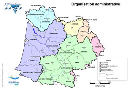 Organisation administrative  DEUX-SEVRES VIENNE  CHARENTE-MARITIME
