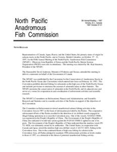 North Pacific Anadromous Fish Commission 5th Annual Meeting[removed]Victoria, B.C., Canada