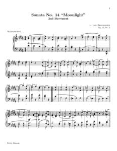 1  Sonata No. 14 “Moonlight” 2nd Movement L. van Beethoven Op. 27, No. 2