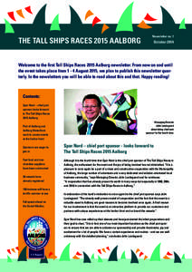 The tall ships races 2015 Aalborg  Newsletter no. 1 October 2014
