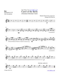 Sheet Music from www.mfiles.co.uk  Sax: Instruments in Eb Alto Saxophone