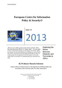 Ref # 2012014TSD  European Centre for Information