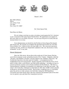 Microsoft Word - Union Square Park letter to Mayor de Blasio.docx