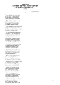 CANTOS DE VIDA Y ESPERANZA