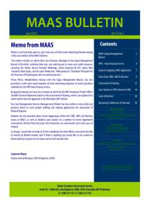 MAAS BULLETIN June 2010 Vol 10, No 2  Memo from MAAS