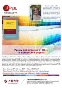 Christiane Dalton-Puffer is Professor of English Linguistics at the English Department of the University of Vienna. Her main research interest is the classroom as a discourse environment and the ways in which subject kno