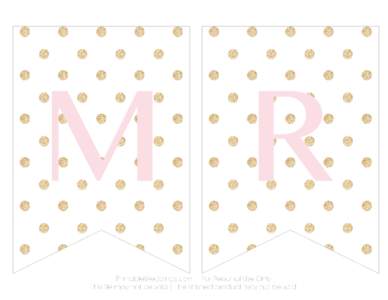 free-printable-pennant-banner-gold-glitter-polka-dot.psd