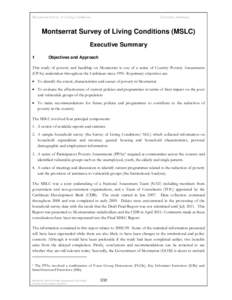 Montserrat Survey of Living Conditions  Executive Summary Montserrat Survey of Living Conditions (MSLC) Executive Summary