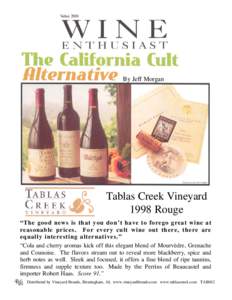 ValueBy Jeff Morgan Tablas Creek Vineyard 1998 Rouge