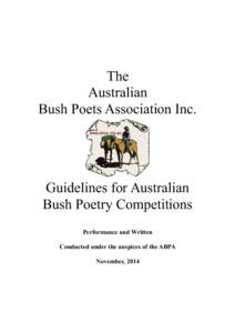 The Australian Bush Poets Association Inc. Guidelines for Australian Bush Poetry Competitions