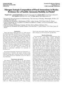 Goldschmidt 2000 September 3rd–8th, 2000 Oxford, UK. Journal of Conference Abstracts Volume 5(2), 117