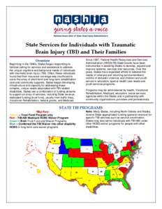 State Services for Individuals with Traumatic Brain Injury (TBI) and Their Families Overview