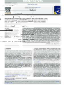 THEKNE-01413; No of Pages 8 The Knee xxxxxx–xxx Contents lists available at ScienceDirect  The Knee