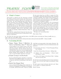 PRAIRIE  The newsletter of the Sierra Club Prairie Group, East Central Illinois April, [removed]F LYER